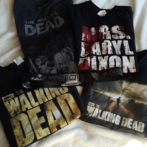 The Walking Dead Other - The Walking Dead Bundle 4 Short Sleeve Tees + Belt